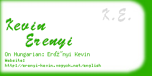 kevin erenyi business card